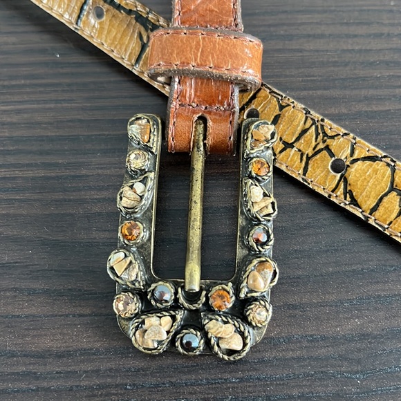 LEATHEROCK Leather and Rhinestone Belt - Picture 2 of 4